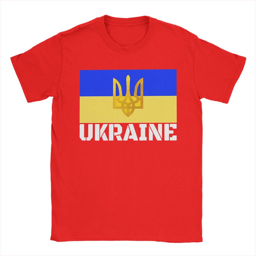 Футболка с флагом УКРАИНЫ Летняя Хиппи Футболки Для пары Хлопок Круглый вырез Большой размер 5XL Футболки С коротким рукавом Y2K Повседневная Футболка