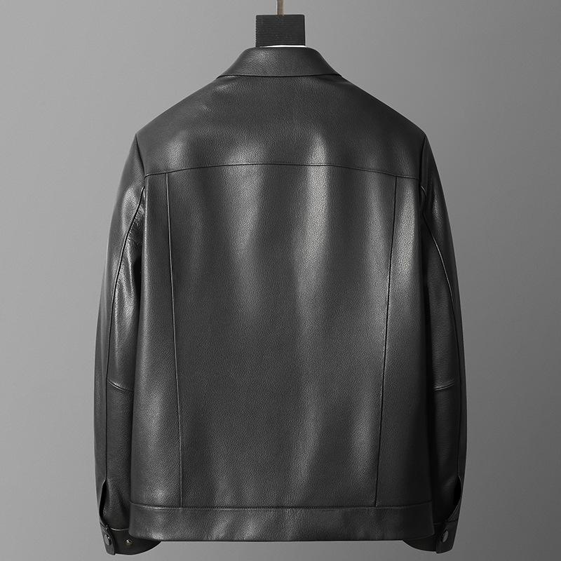 Новая осенне-зимняя мужская одежда из натуральной кожи, куртки из козьей кожи, простая мужская одежда для поездок на работу с несколькими карманами