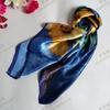 2015 Square Polyester Silk Scarf New Sunflower Pattern 90*90cm Ladies' Satin Sqaure Scarves Printed New Style Women Headscarf