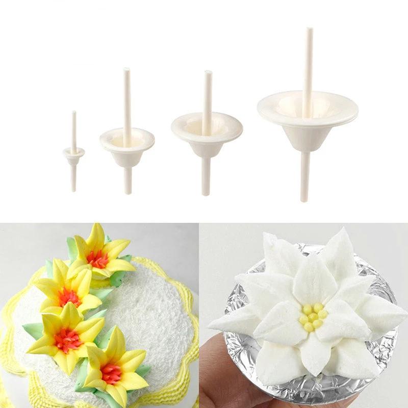 8Pcs Lily Flower Mold Cupcake Stand Icing Cream Cake Flower Needle Nail Baking Tools Cake Decorating Tool Flower Nail Receptacle