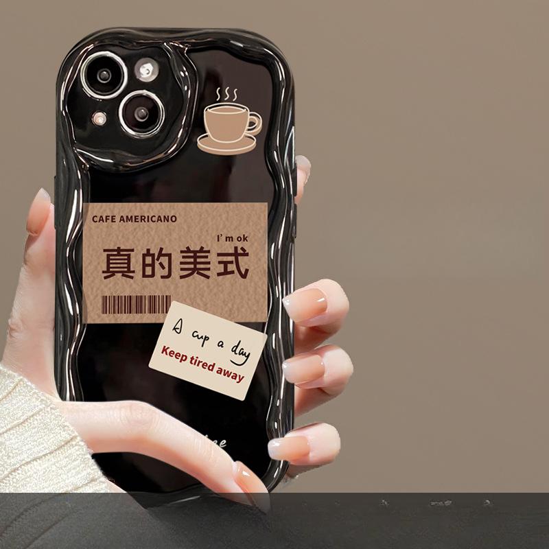 Gourmet Coffee Pendant Suitable for Apple 16PRO Mobile Phone Case 15PLUS Creative All-inclusive 14 Soft Silicone 7/8 Anti-fall