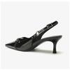 Temperament Black Pointed Kitten Heel Slim Hack Push Strap Сандалии Baotou Женские Летние каблуки для женщин