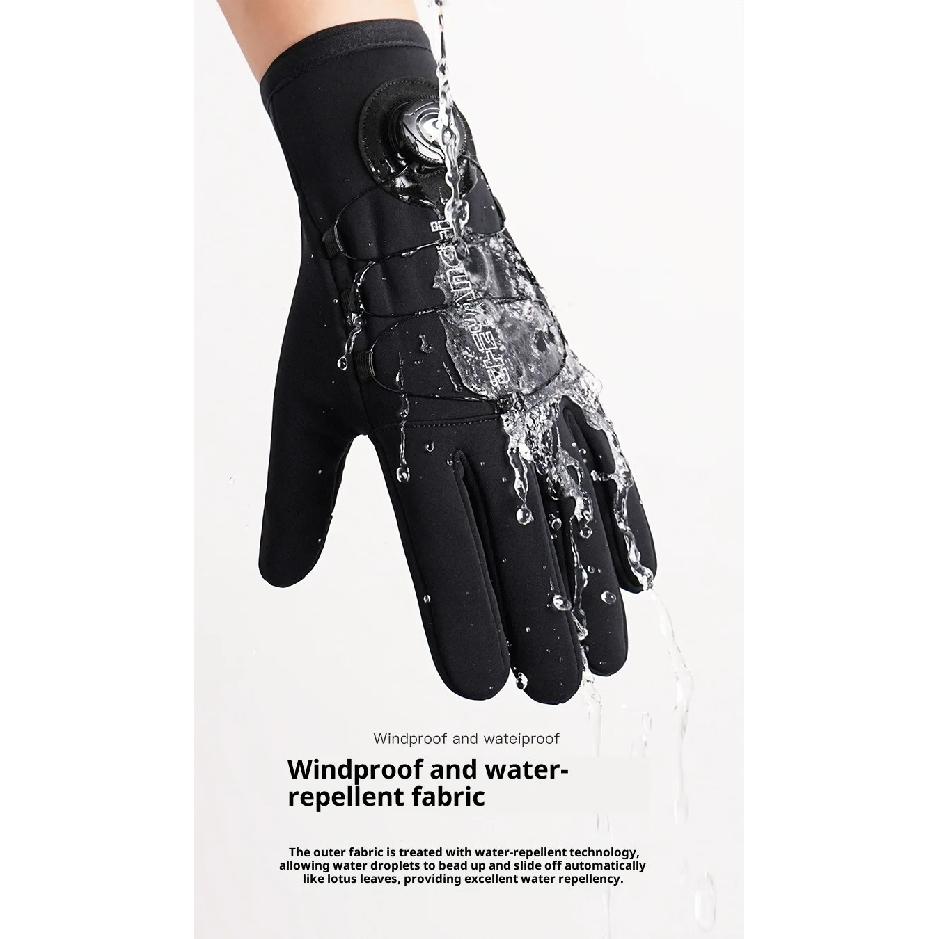 Men's Waterproof Touch Screen Cycling Gloves Winter Windproof Outdoor Motorcycle Ski Bike Warm Gloves for Riding And Scooter