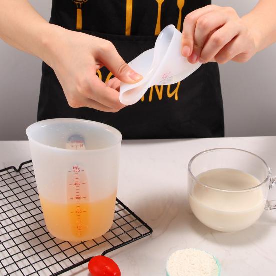 Силиконовая мерная кружка, удобный скошенный край, легкая очистка, хлебопекарный инструмент без бисфенола А