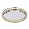 Mirror Tray American Style Iron Round Large Decorative Geometric Shape Side Makeup Tray for