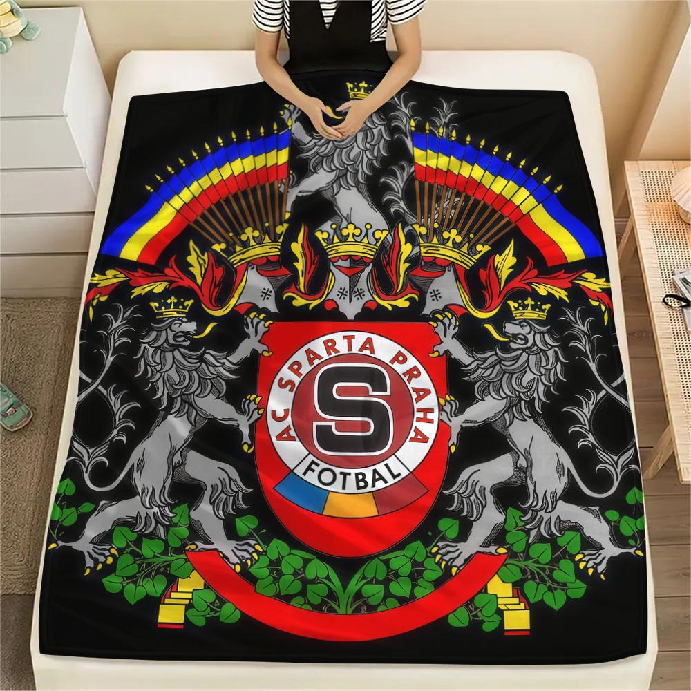 AC Sparta Praha logo FlAannel Blanket, High quality Comfortable for All Seasons, Home Decor, Warmth and Comfort