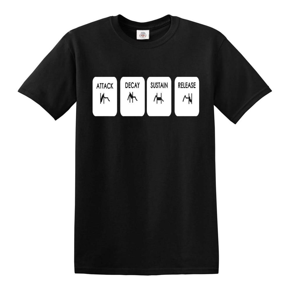 ADSR TShirt Men#039;s Synthesiser Moog Roland Music Producer Ableton Tee Top Unisex T-Shirt Graphic Tee