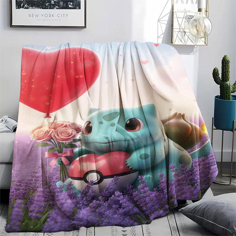 1Pc Balloon Cluster Print Flannel Blanket, High quality Comfortable for All Seasons, Home Decor, Warmth and Comfort, Perfect for Christmas Gifts