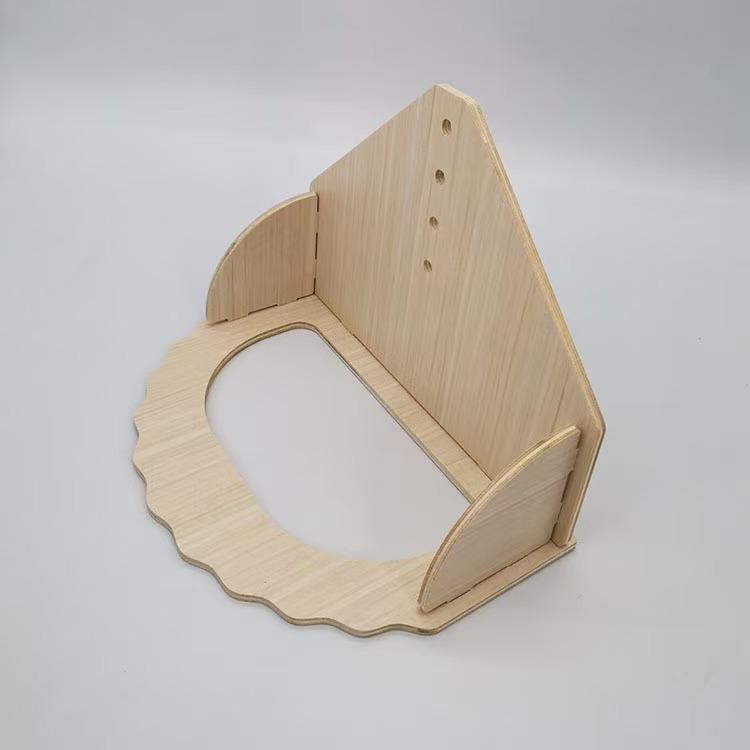 Solid Wood Silent Running Wheel for Hamsters and Hedgehogs - Golden Hamster Toys, Wooden Roller