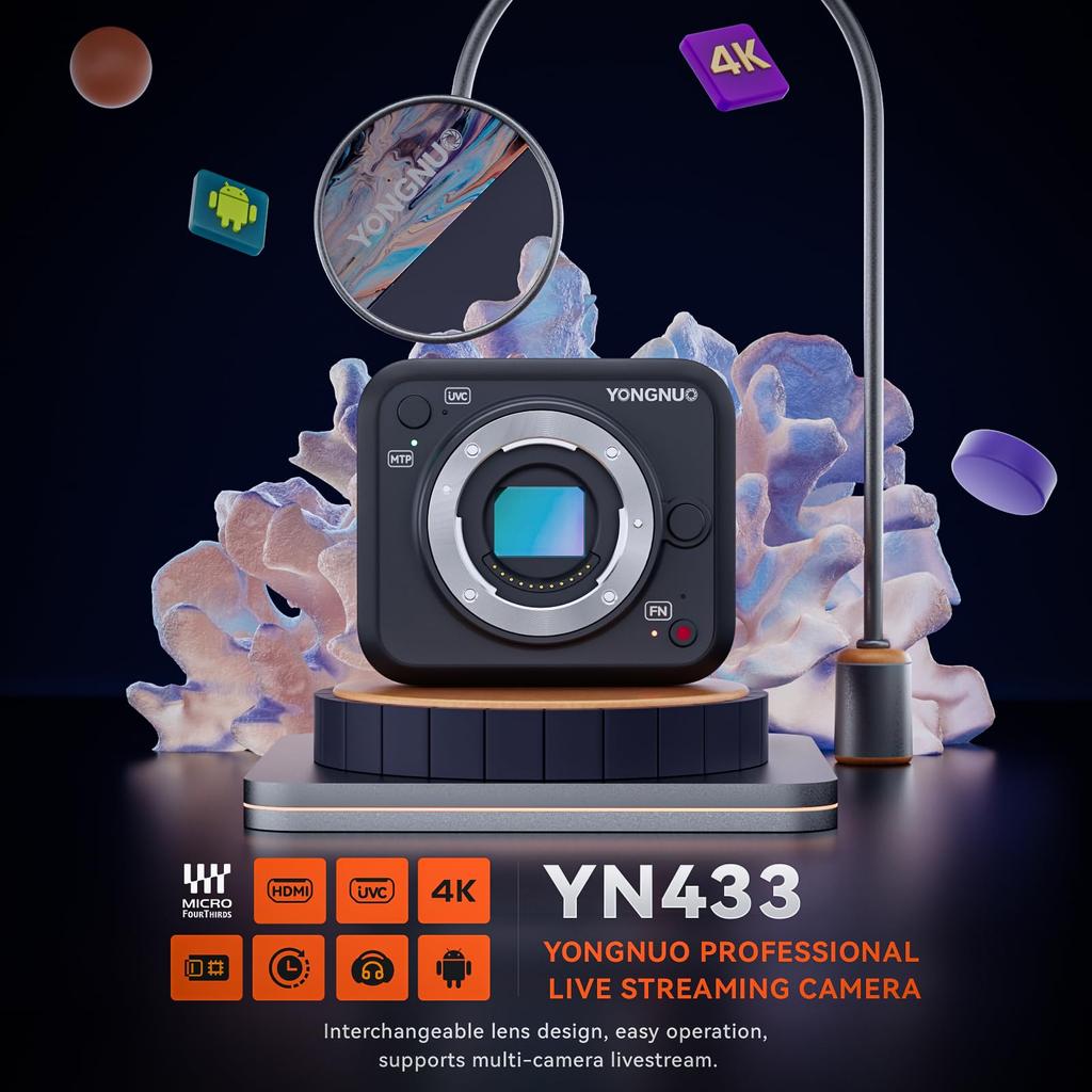 YONGNUO YN433 HD Live Format USB камера для видеоконференций со сменным объективом беззеркальная камера Micro Four Thirds с Live 4K для Panasonic LUMIX