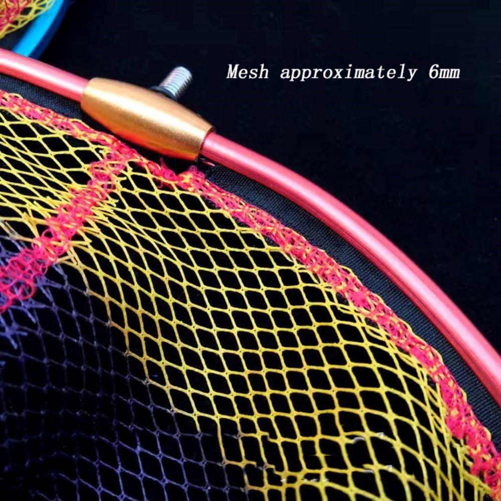 Foldable Mesh Fishing Nets Head Fishing Scoop Landing Net Fishing Hand Net Outdoor Fish Catching