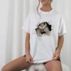 Funny Cat 3D Print Women Casual T-Shirt Women Men Tees Summer Harajuku Cotton T Shirts Girl Boy Casual Fashion Kawaii Anime Tops