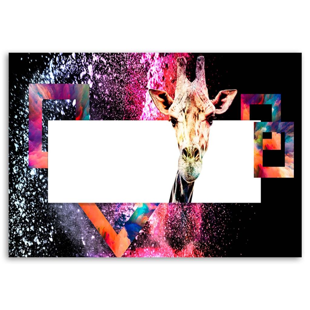 Печать на холсте, красочная абстракция с жирафом для детей