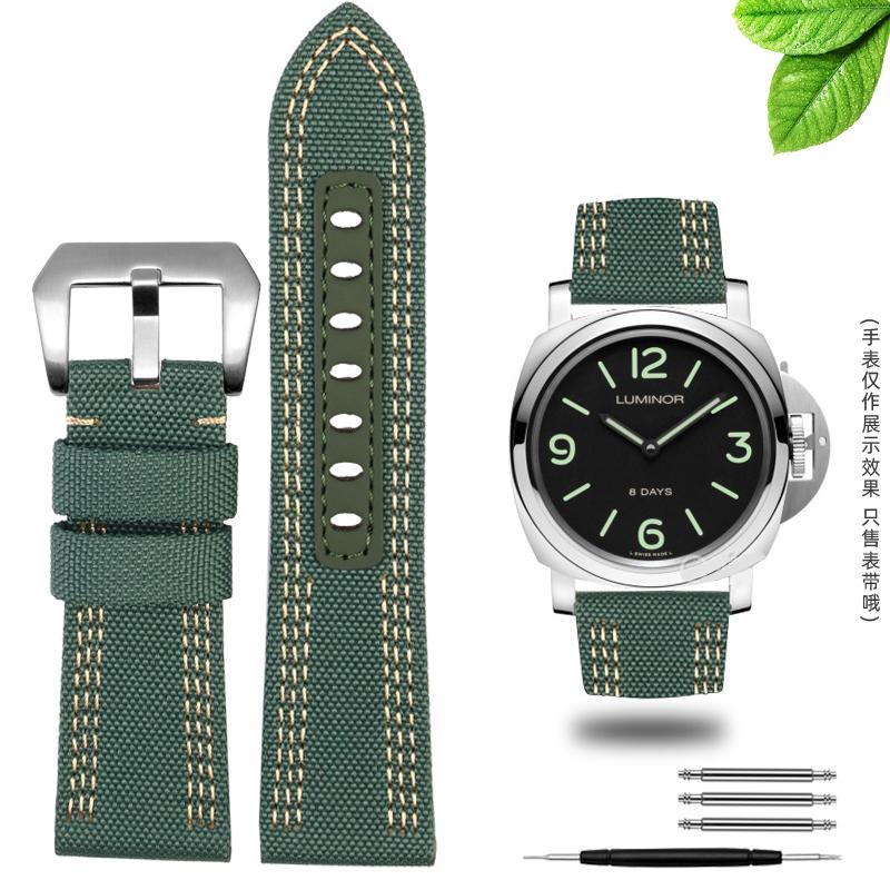 Для ремешка часов Panerai Pam00984 00985 PAM111 PAM441 Stealth Нейлоновый кожаный ремешок Браслет Аксессуар 24 26 мм большой размер для мужчин