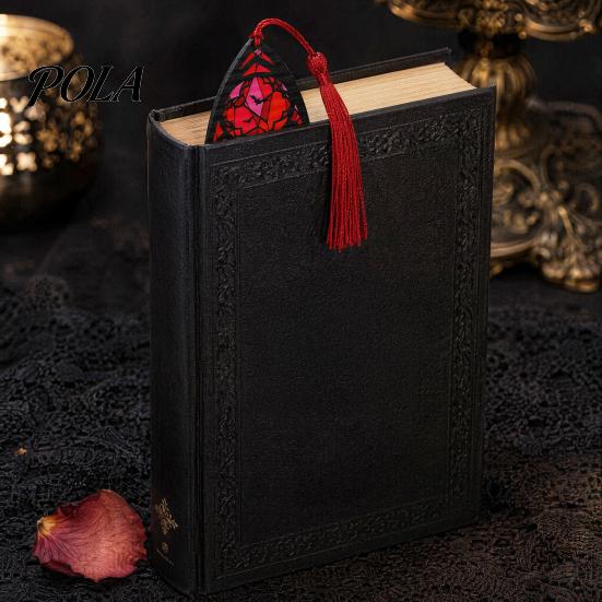 Декоративный книжный аксессуар, витражное искусство, акриловая закладка, темная эстетика Хэллоуина, прозрачная закладка-маркер страницы с кисточкой, подарки