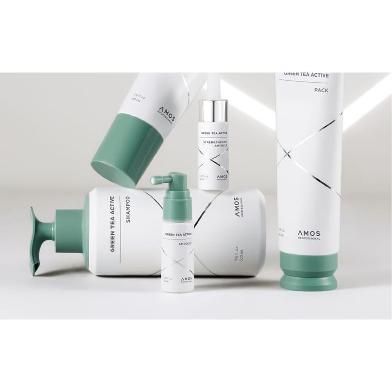 AMOS PROFESSIONAL - Шампунь-скраб с активными морскими солями и зеленым чаем