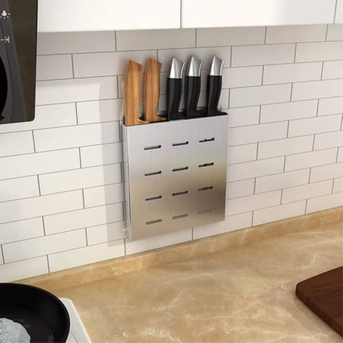 Подставка для ножей, Хранение ножей, Подставка для ножей, Подставка для ножей, Подставка для ножей из нержавеющей стали, Блок для хранения ножей, Настенная подставка для ножей, Стойка для хранения, Ш