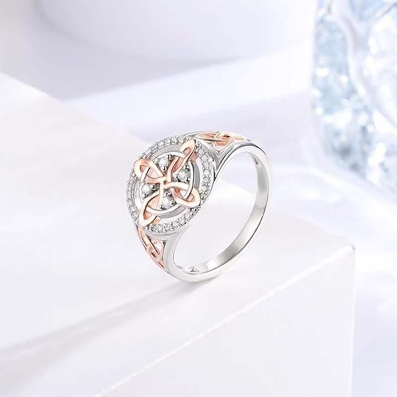Hot-selling two-color zircon ring jewelry niche design temperament versatile high-end ring ring jewelry women