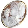 Cameo Brooch 2WAYPendant Top K18 Yellow gold/Pt900Platinum/diamond 20.6g Women Used
