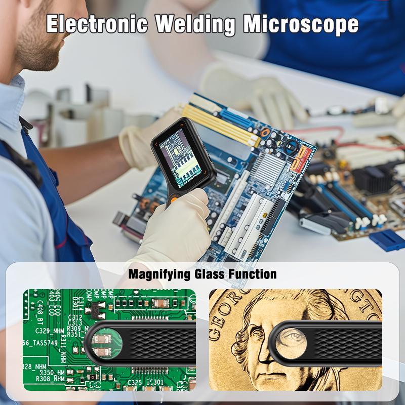 Handheld USB Digital Microscope 3.0 Inch Big Screen Autofocus Digital Magnifying Glass 500x 2MP for Electronics Repair PCB Watch