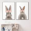 Rabbit Bunny Tail Flower Animal Nordic Wall Art Canvas Painting Nursery Posters And Prints Wall Pictures Baby Kids Room Décor No Frame
