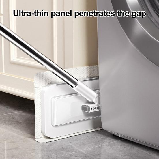 Ленивая швабра из нержавеющей стали с эргономичной ручкой, швабра для мытья пола с 2 абсорбирующими вельветовыми насадками, средство для мытья пола