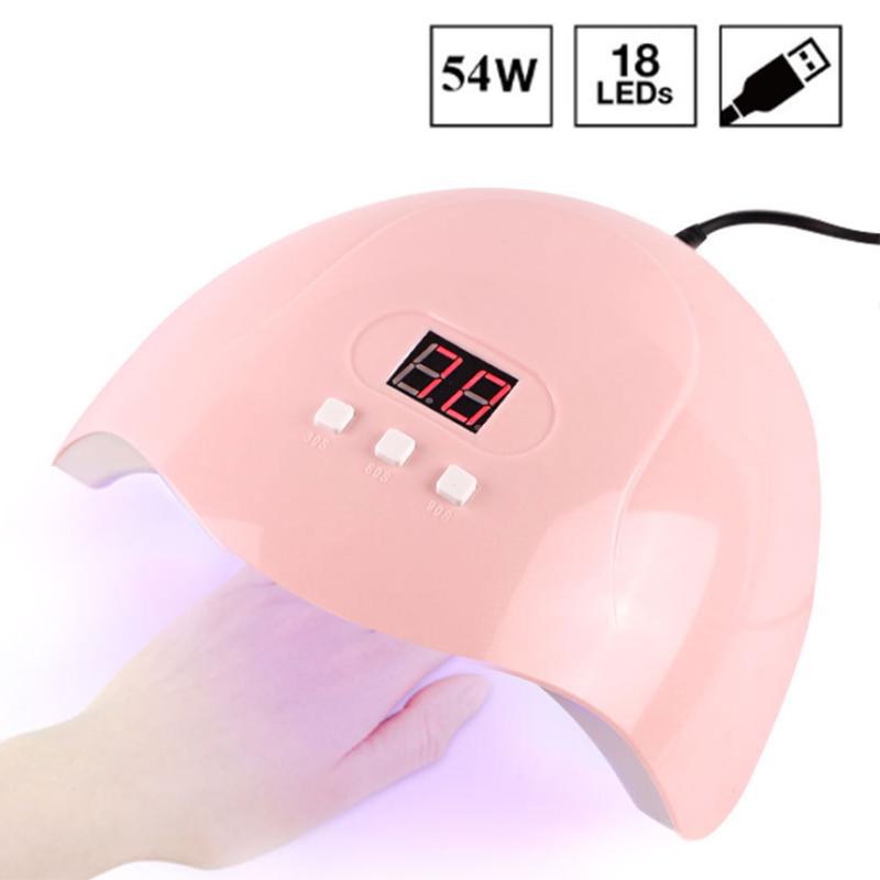 54 Вт Маникюрная гелевая лампа-бабочка Sun Mini UV Led Лампа для сушки ногтей Автоматический датчик Интеллектуальные инструменты для дизайна ногтей