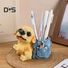 Держатель для ручек в виде собаки, органайзер для ручек в виде щенка из смолы, собака со школьным рюкзаком, украшение в виде стакана для карандашей, подарок для любителей собак, украшение для домашнего офиса