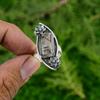Natural Black Rutilated Quartz Flower Stackable Ring Jewelry 925 Sterling Silver