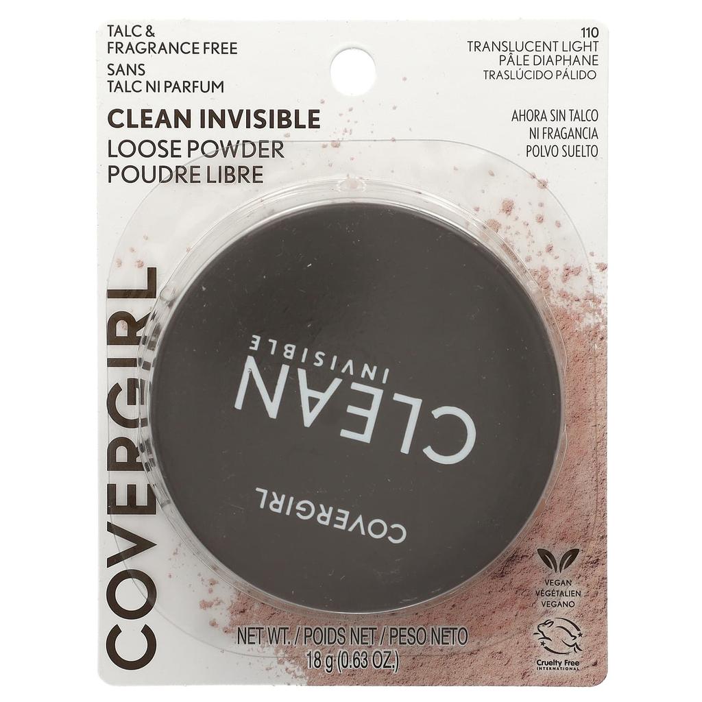 Clean Invisible, Loose Powder, 110 Translucent Light, 18G(0.63Oz)
