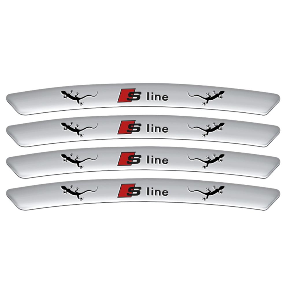 4pcs Aluminum Car Styling Wheel Rim Sticker SLINE Emblem Accessories For qwe12 A1 A3 8P A4 B5 B6 B8 A5 A6 C5 C6 A7 A8 Q3 Q5 Q7 TT