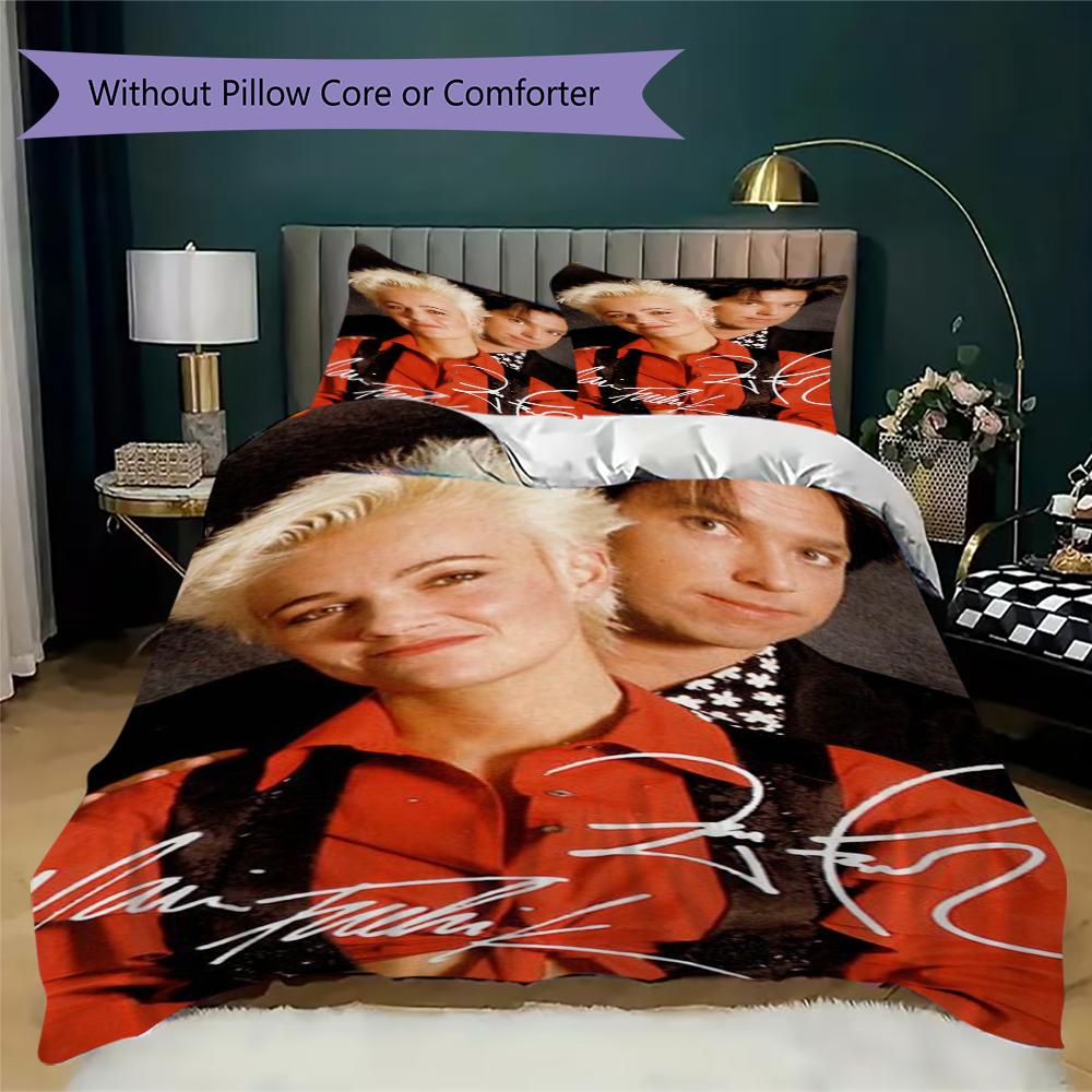 Roxette Pattern Bedding uilt Set uilt Cover Pillowcase Home Decoration Birthday Gift (1 * duvet cover + 2 * pillowcase without core)