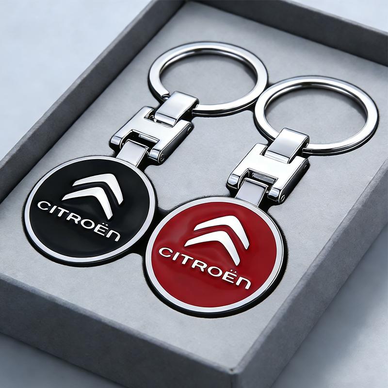 Zinc Alloy Key Ring Keychain Car Logo Accessories For Citroen C1 C2 C3 Vts C4 Saxo C4L C5 C6 C8 Xsara Picasso Berlingo Cactus