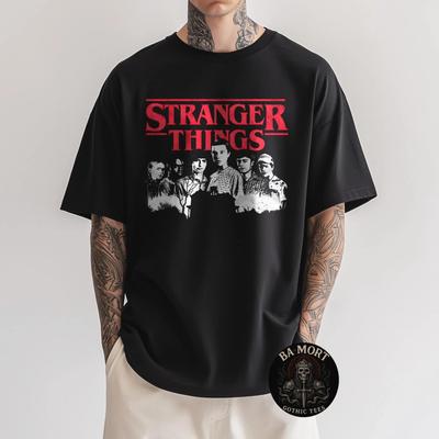 Stranger Things Элевен с друзьями Портрет Футболка 100% Хлопок Мужские Футболки Топ