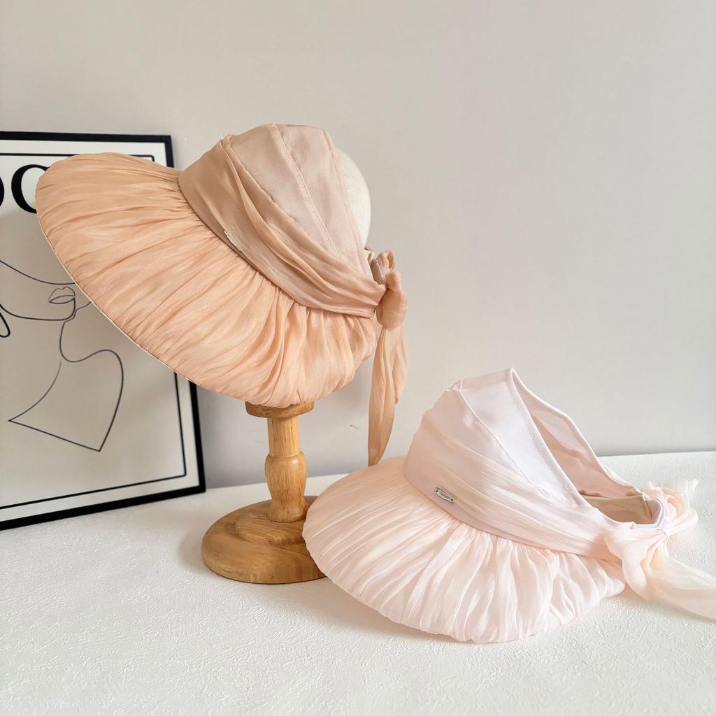 Модный солнцезащитный козырек от солнца, элегантная сетчатая шляпа-цилиндр, женская летняя шляпа для пикника, солнцезащитный крем для пляжа, шляпа с дыркой от солнца