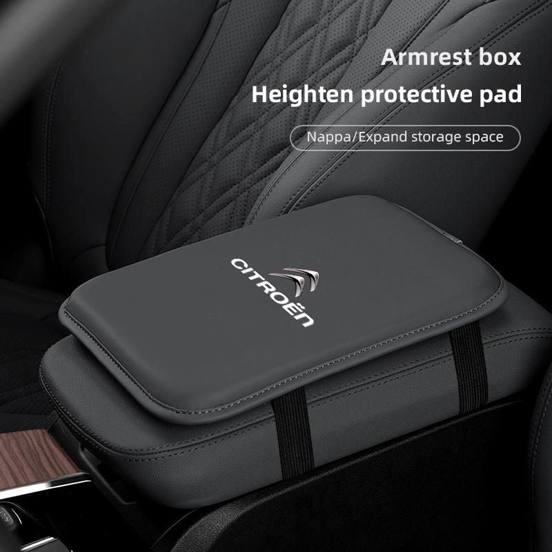Car Armrest Box Protector Cover Height Increase Pad Storage Bag For Citroen C4 C3 C5 C5X e-C4 X e-C3 C-Elysee Berlingo C1 C6 C2 akh256