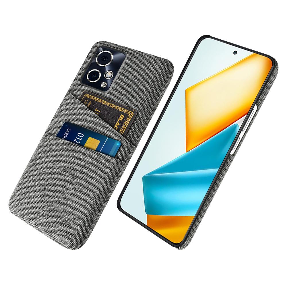 Чехол для телефона Honor 90 GT 5G с тканевой текстурой и двойным держателем для карт