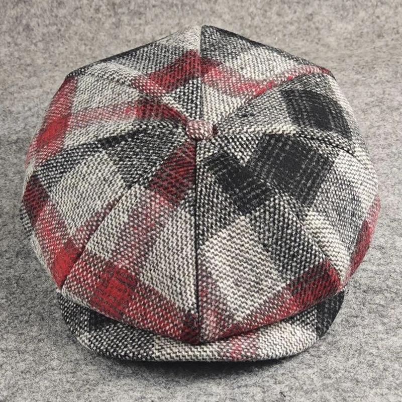 Big Size Wool Beret Man Octagonal Hat Women Spring Autumn Winter Wool Beret Dad Felt Ivy Cap Man Newsboy Caps M L XL