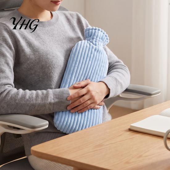 Explosion Proof Water Warmer 500/1000ML Long Hot Bottle with Plush Cover, Leak-Proof Bag, Menstrual Cramp Pain Relief Bag Cover