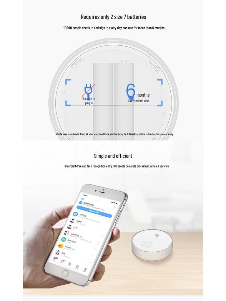 DingTalk Smart Point 1: Беспроводные Bluetooth часы посещаемости с распознаванием лица