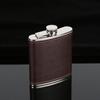 Men Faux Steel Vodka Leather Wrapped Stainless Hip Whiskey Alcohol Flask 5-9oz