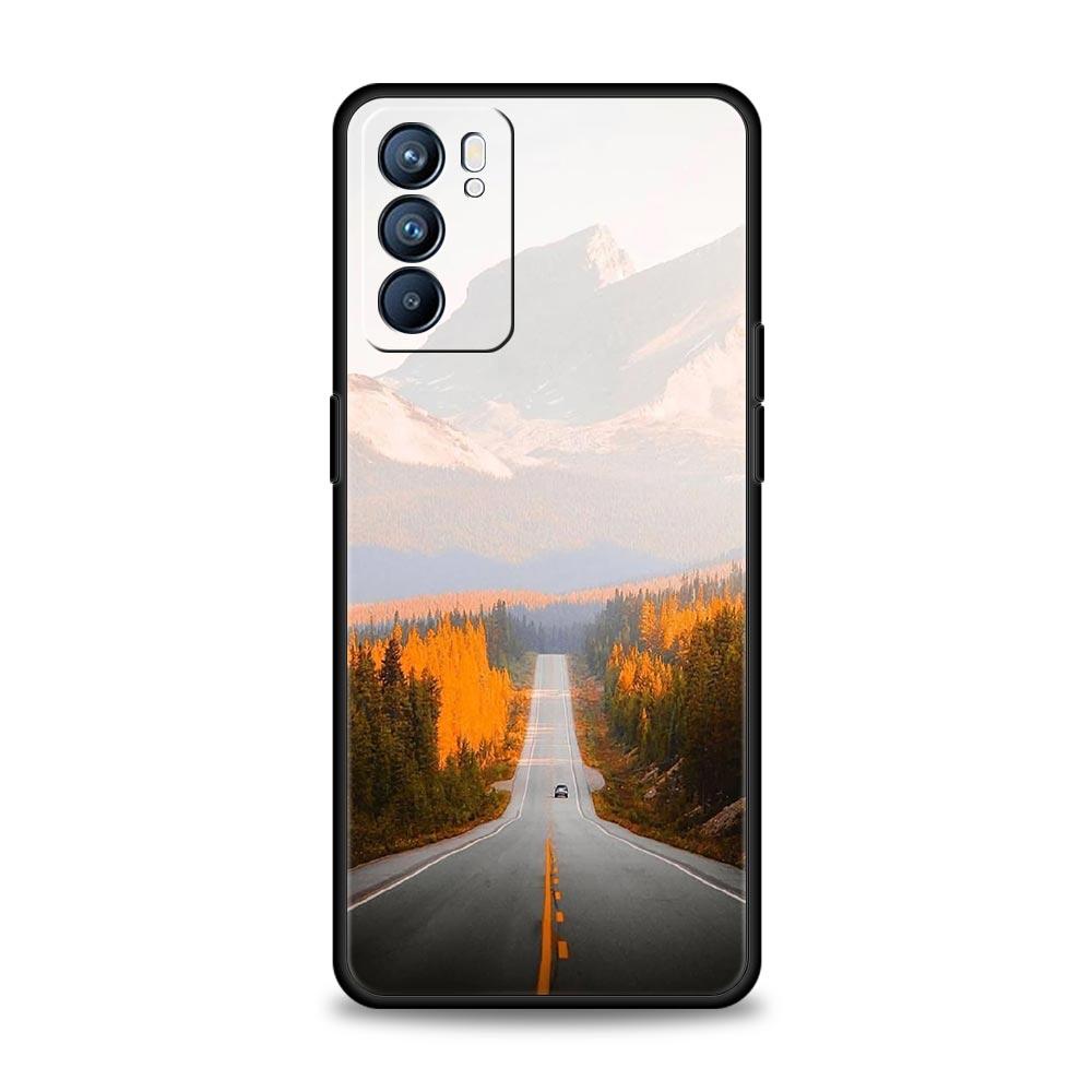Чехол для телефона 'Пейзаж в дороге' для Oppo Reno14 Reno13 Reno12 11 F 10 Find X5 X9 Pro A54 5G A53 A9 A16 A78 4G A80 A98