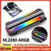 M.2 SSD Heatsink Cooler Aluminum Alloy Sheet ARGB M.2 2280 NVME Solid State Hard Drive Heat Dissipation Radiator Cooling Body