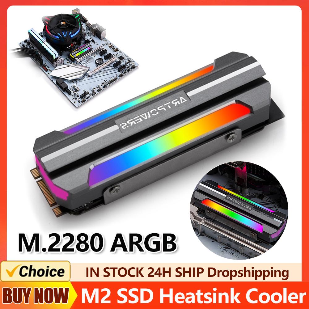 Радиатор для твердотельного накопителя M.2 SSD, охладитель из алюминиевого сплава, ARGB, радиатор для твердотельного жесткого диска M.2 2280 NVME, охлаждающий корпус
