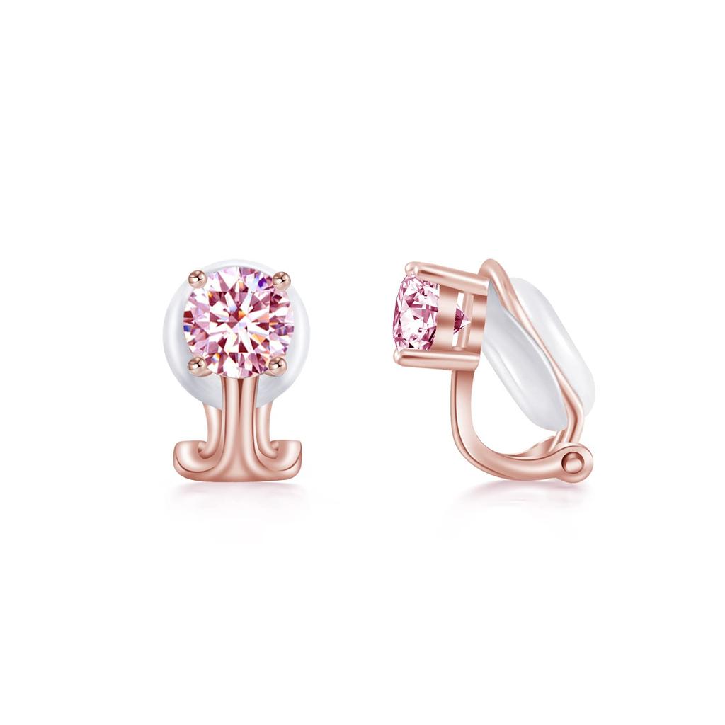 Free Bird Tourmaline Earrings for Pink 925 Metal Allergy Earrings for October Christmas Gift Women, Gold, Silver, Compatible, Non-pierced Women,