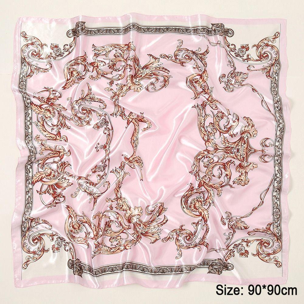 Satin Silk Large Hair Bandana Square Female Shawl Wrap Fashion Women Head Scarf