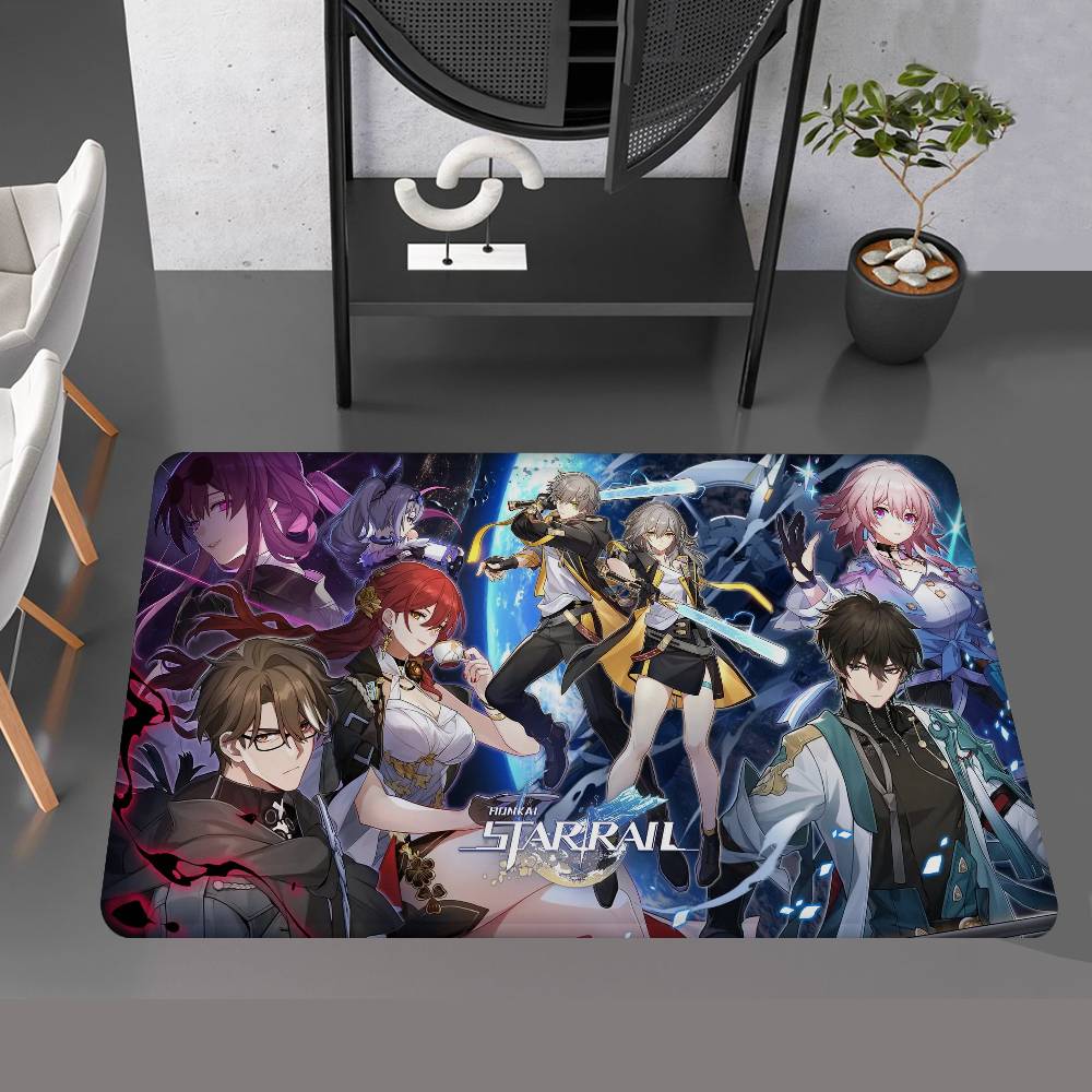 Honkai Star Rail game Floor Mat INS Style Soft Bedroom Floor House Laundry Room Mat Anti-skid Household Carpets