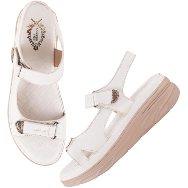 Shoetopia Удобные Белые Туфли на Каблуке с Докторской Подошвой для Женщин /EU39