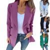 Women's Casual Fashion Solid Color Long Sleeved Button Double Breasted Suit Jacket