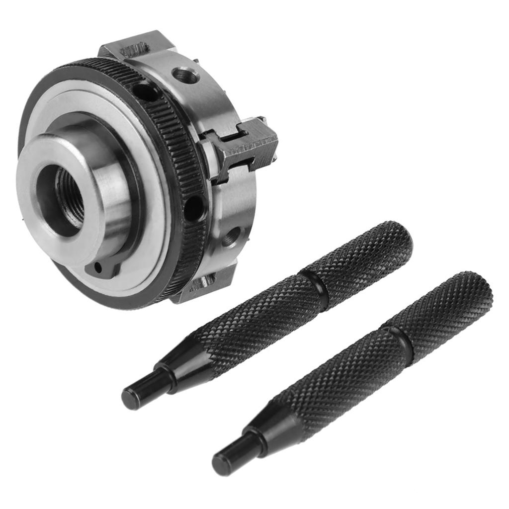 50mm Mini 4 Jaw Reversible Self Centering M14 Thread Mount Lathe Manual Chuck K02 50